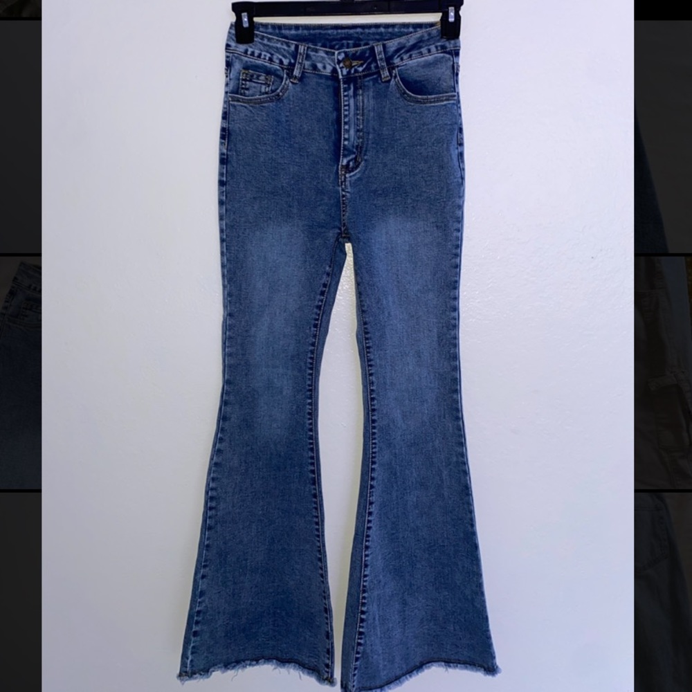 High-rise Hem flare jeans
